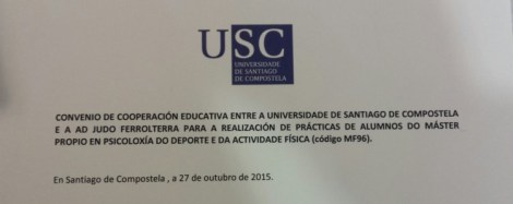 Cabecera del convenio de cooperación educativa firmado entre el club y la Universidad de Santiago de Compostela